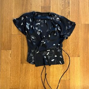 ZARA FLORAL WRAP SHIRT